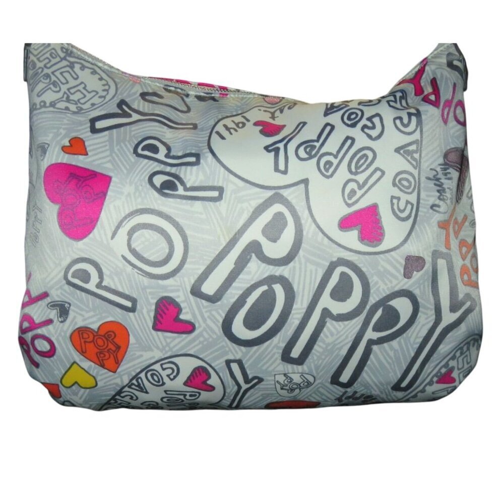 COACH Limited Edition 2009 Poppy Graffiti Double Flap pocket Hobo Bag 14636 - Picture 2 of 13